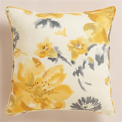 yellow floral throw pillows